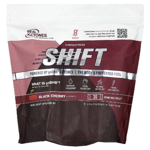 Real Ketones, Shift, черная вишня, 30 пакетиков смеси для приготовления напитка, 7,5 г (0,26 унции) каждый
