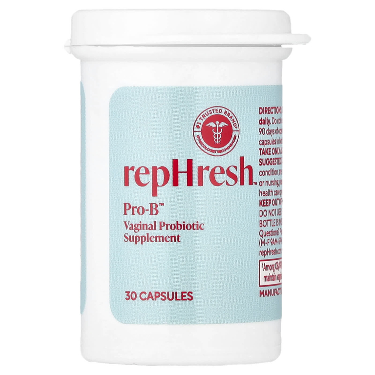 Rephresh, Pro-B™, вагинальная добавка с пробиотиком, 5 млрд КОЕ, 30 капсул