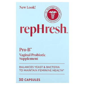 Rephresh, Pro-B™, вагинальная добавка с пробиотиком, 5 млрд КОЕ, 30 капсул
