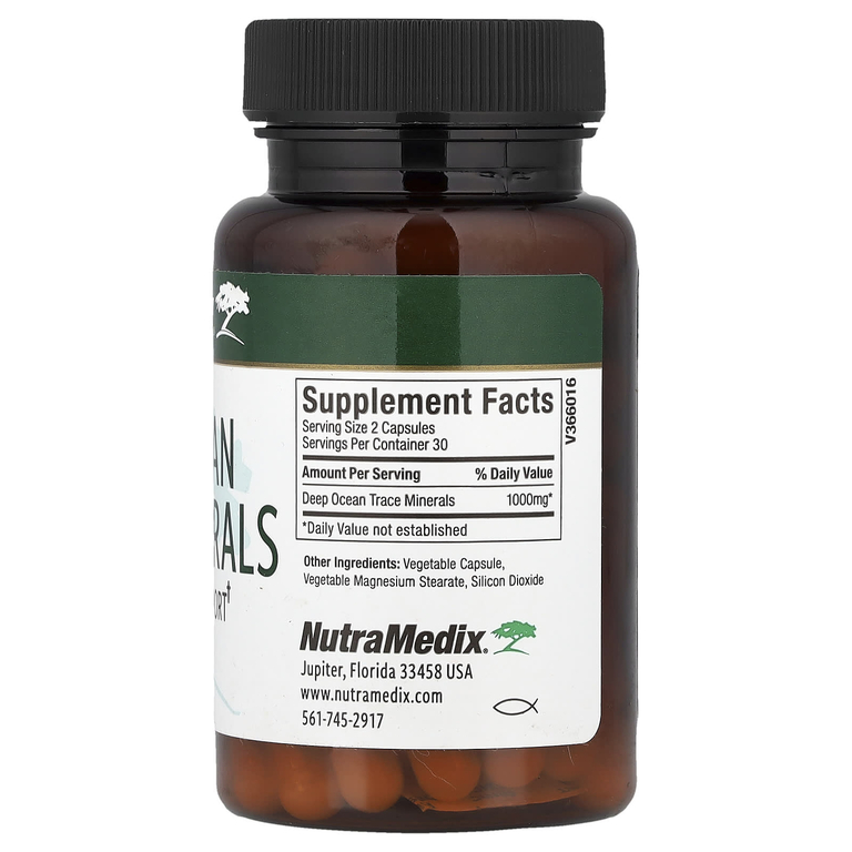NutraMedix, Deep Ocean Trace Minerals, поддержка энергии / жизнеспособности, 60 растительных капсул (500 мг на капсулу)