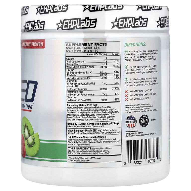 EHPlabs, OxyShred, Ultra Concentration, Kiwi Strawberry, 9.74 oz (276 g)