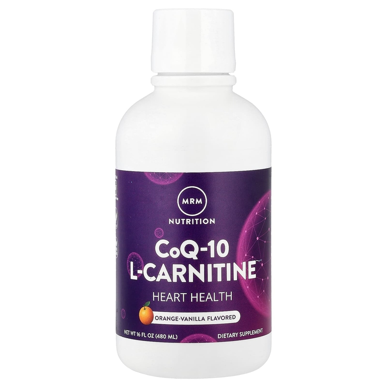 MRM Nutrition, жидкий коэнзим Q-10 и L-карнитин, апельсин и ваниль, 480 мл (16 жидк. унций) — DeliHerb
