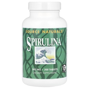Source Naturals, Спирулина, 500 мг, 200 таблеток