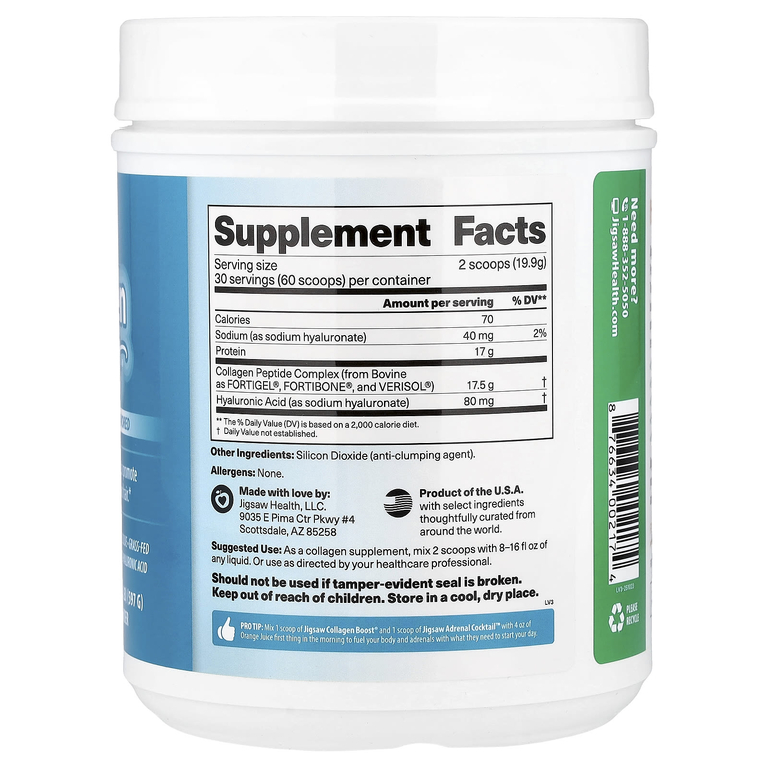 Jigsaw Health, Collagen Boost® без вкуса, 597 г
