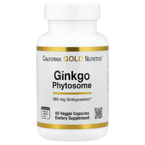 California Gold Nutrition, Ginkgo Phytosome, фитосомы гинкго, 360 мг, 60 растительных капсул