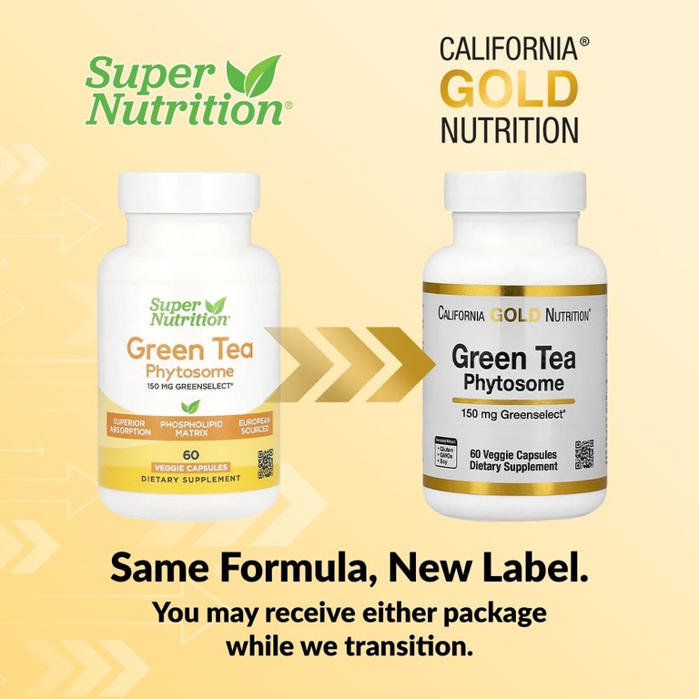 California Gold Nutrition, Green Tea Phytosome, фитосомы зеленого чая, 150 мг, 60 растительных капсул (Товар снят с продажи) 