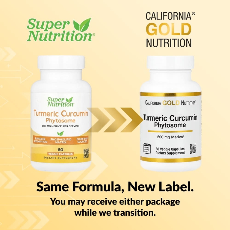 California Gold Nutrition, Turmeric Curcumin Phytosome Meriva®, фитосомы куркумина из куркумы, 500 мг, 60 растительных капсул
