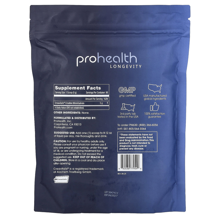 ProHealth Longevity, Longevity Creatine Pure, порошок, 450 г