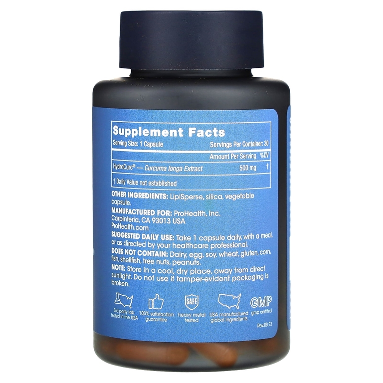 ProHealth Longevity, Hydrocurc®, 500 мг, 30 капсул (Товар снят с продажи) 