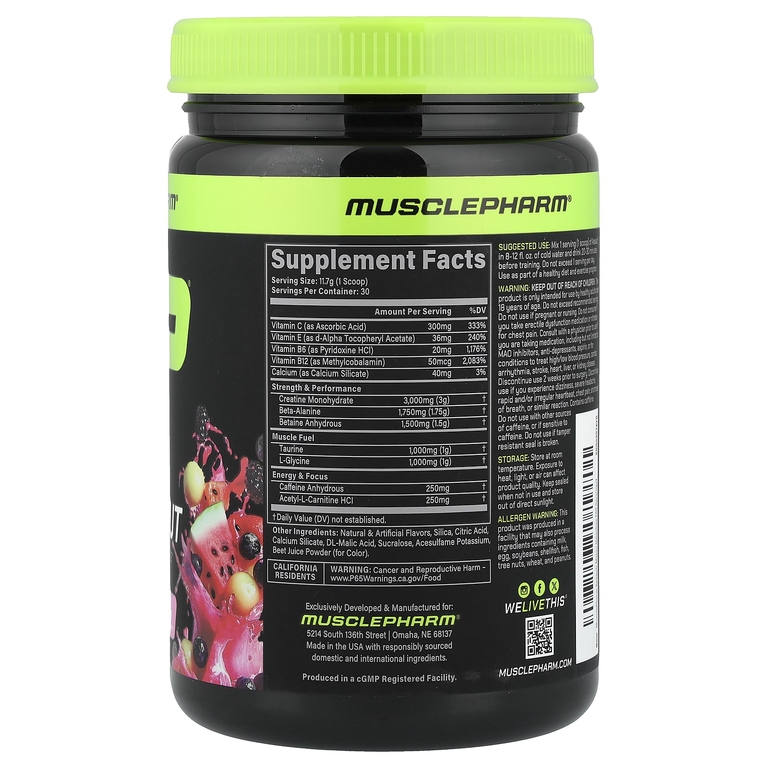 MusclePharm, Assault®, предтренировочный комплекс, хвачхэ с арбузом, 351 г (12,4 унции)