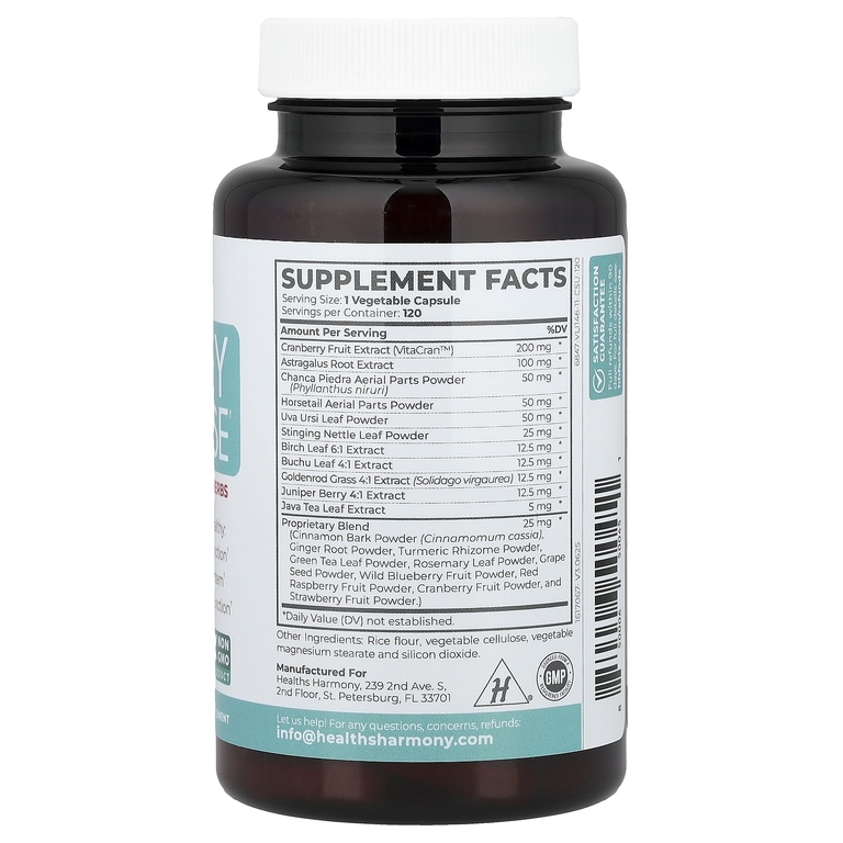 Healths Harmony, Кидney Cleanse с экстрактом клюквы, 120 капсул