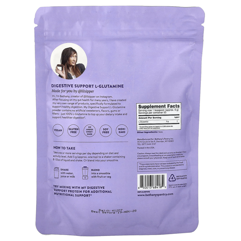 Nuzest, Bethany's Pantry, L-Glutamine™ для поддержки пищеварения, 250 г (8,8 унции) (Товар снят с продажи) 