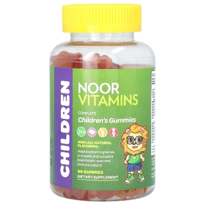 Noor Vitamins, жевательные мармеладки для детей, комплекс, 90 жевательных конфет (Товар снят с продажи) 