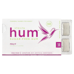 Stevita Naturals, Hum ™, жевательная резинка без сахара, фрукты, 12 шт. (Товар снят с продажи) 