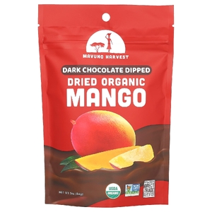 Mavuno Harvest, сушеное органическое манго, в темном шоколаде, 84 г (3 унции) (Товар снят с продажи) 