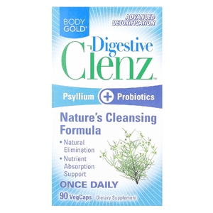 BodyGold, Digestive Clenz, пищеварительная добавка, 90 растительных капсул (Товар снят с продажи) 