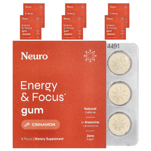 NeuroGum, Жевательная жевательная добавка Energy & Focus, корица, 6 упаковок, 9 шт.
