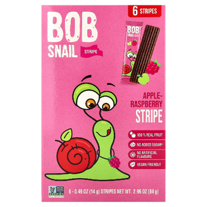 Bob Snail, Fruit Stripe, яблоко и малина, 6 шт., 14 г (0,49 унции)