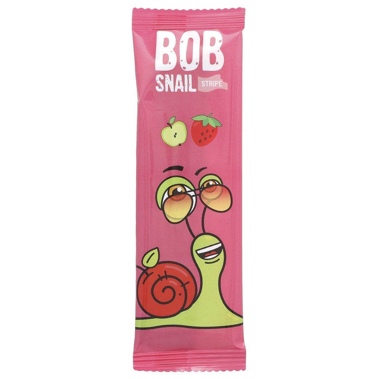 Bob Snail, фруктовая полоска, яблоко и клубника, 6 полосок по 14 г (0,49 унции)