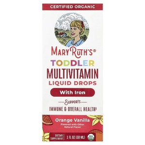 MaryRuth's, Cocomelon, мультивитамины для малышей, капли с железом, для детей от 1 до 3 лет, вкус апельсина и ванили, 30 мл (1 жидк. унция)