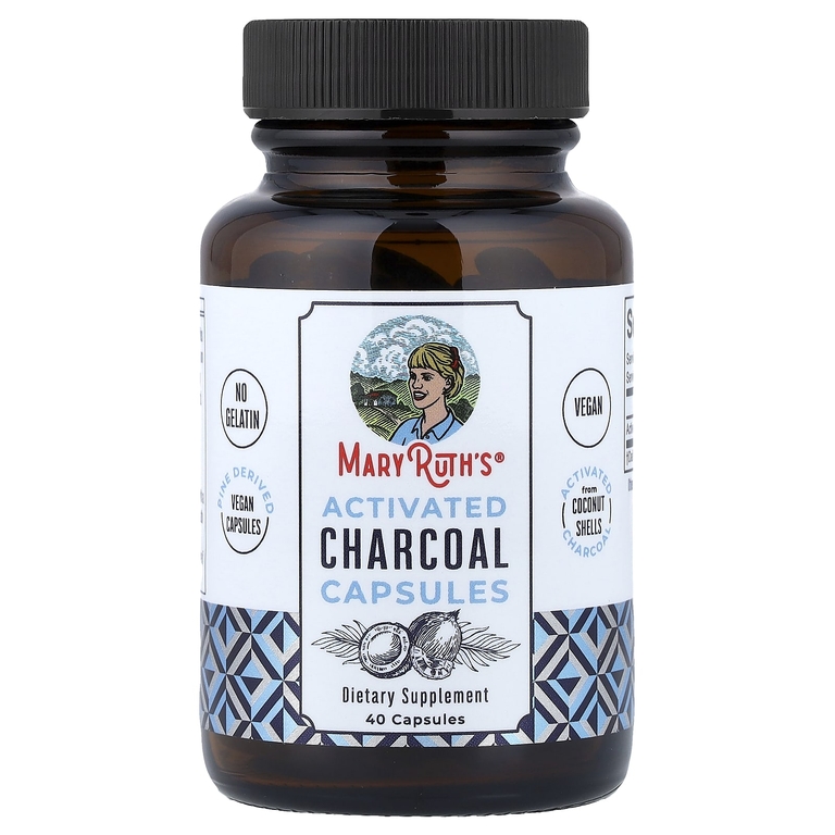 MaryRuth's, Капсулы с активированным углем, 40 капсул (475 мг на капсулу)