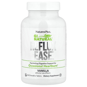 NaturesPlus, Gi Natural, Reflux Ease, ваниль, 60 жевательных таблеток