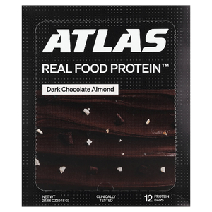 Atlas Bar, протеиновый батончик, темный шоколад и миндаль, 12 батончиков по 54 г (1,9 унции)
