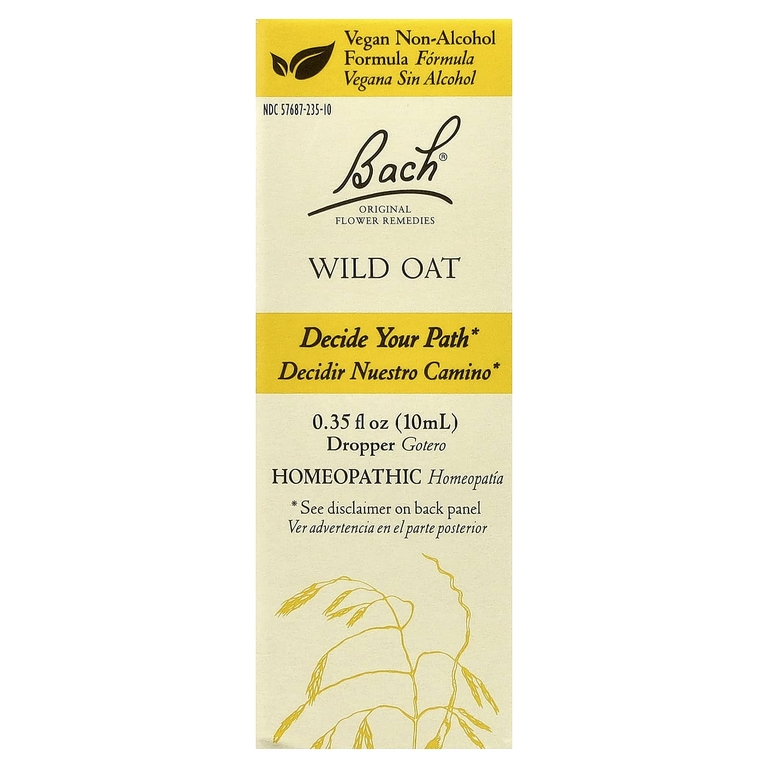 Bach, Original Flower Remedies, дикий овес, 10 мл (0,35 жидк. Унции)