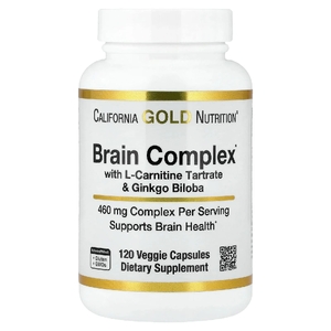 California Gold Nutrition, комплекс для мозга с L-карнитином, гинкго билоба, фосфатидилсерином и холином, 120 вегетарианских капсул (Товар снят с продажи) 
