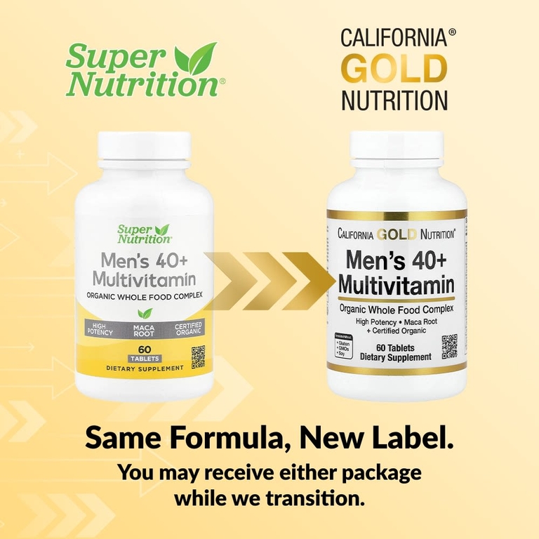 California Gold Nutrition, мультивитамины из органических цельных продуктов для мужчин старше 40 лет, с экстрактами органической амлы, органического подсолнечника, органической моринги и органического шиитаке, 60 таблеток (Товар снят с продажи) 
