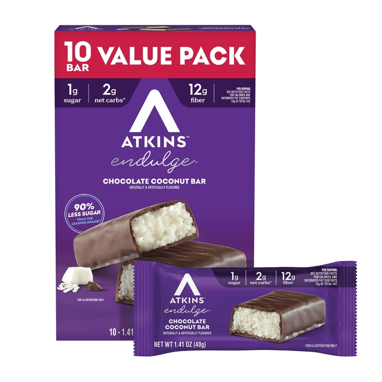 Atkins, Endulge™, шоколадно-кокосовый батончик, 10 батончиков по 40 г (1,41 унции)