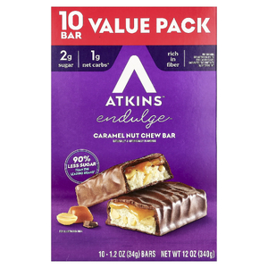 Atkins, Endulge, батончики с карамелью и орехами, 10 шт. по 32 г (1,2 унции)