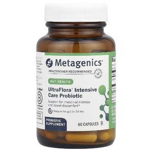 Metagenics, UltraFlora®, пробиотик для интенсивного ухода, 60 капсул (85 мг (10 млрд КОЕ) в 1 капсуле)