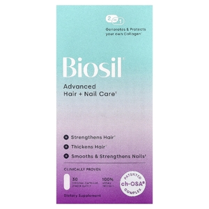 Biosil, Advanced Hair + Nail Care, 30 оригинальных капсул