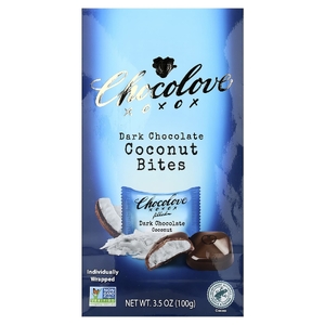 Chocolove, кусочки темного шоколада, кокос, 55% какао, 100 г (3,5 унции)