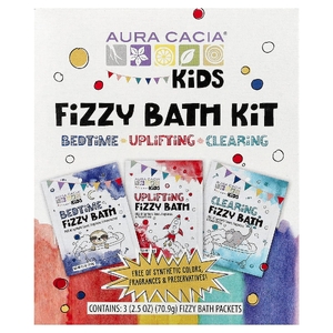 Aura Cacia, набор для ванны с шипучей, для детей, 3 пакетика по 70,9 г (2,5 унции)
