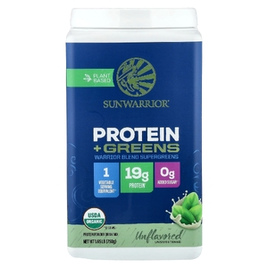 Sunwarrior, Warrior's Blend Supergreens, смесь протеин и зелень, без добавок, 750 г (1,65 фунта)