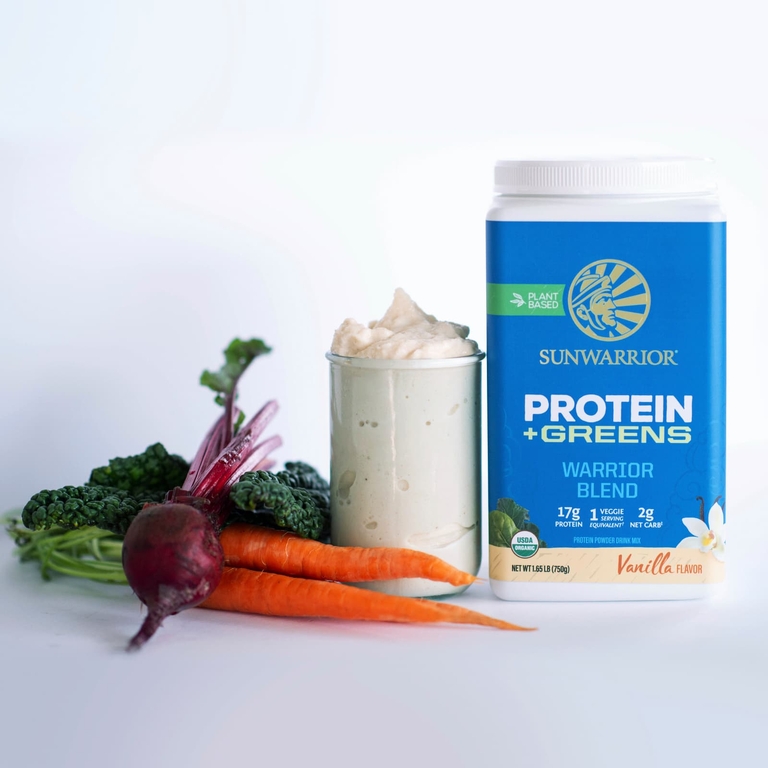 Sunwarrior, Warrior Blend, протеин + зелень, ваниль, 750 г (1,65 фунта)