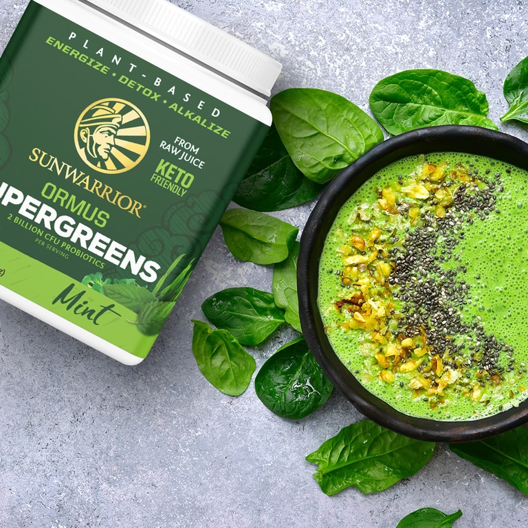 Sunwarrior, Ormus Supergreens, суперзелень, с мятой, 225 г (7,9 унции)