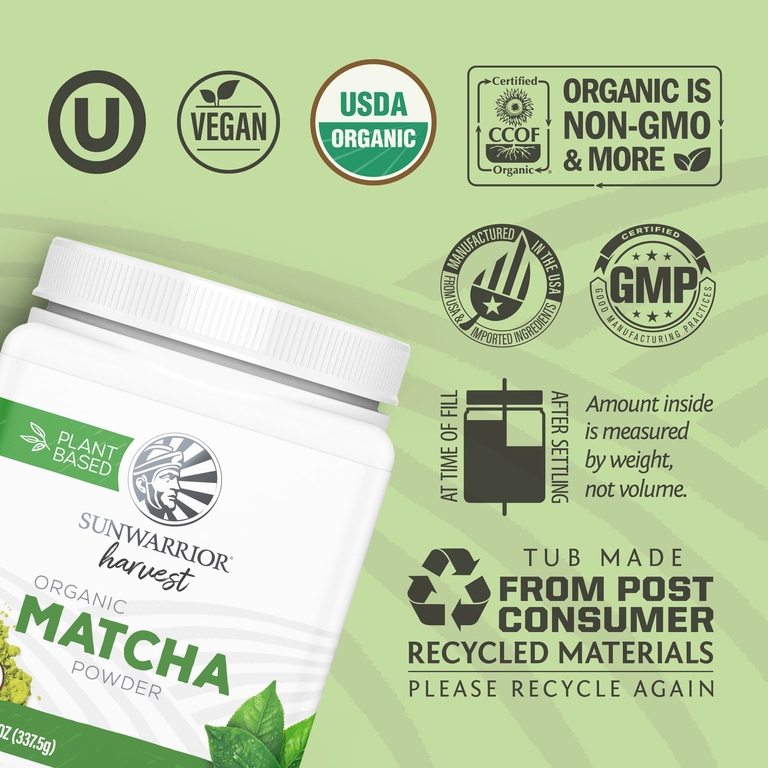 Sunwarrior, Harvest, органический порошок матча, 337,5 г (11,9 унции) (Товар снят с продажи) 