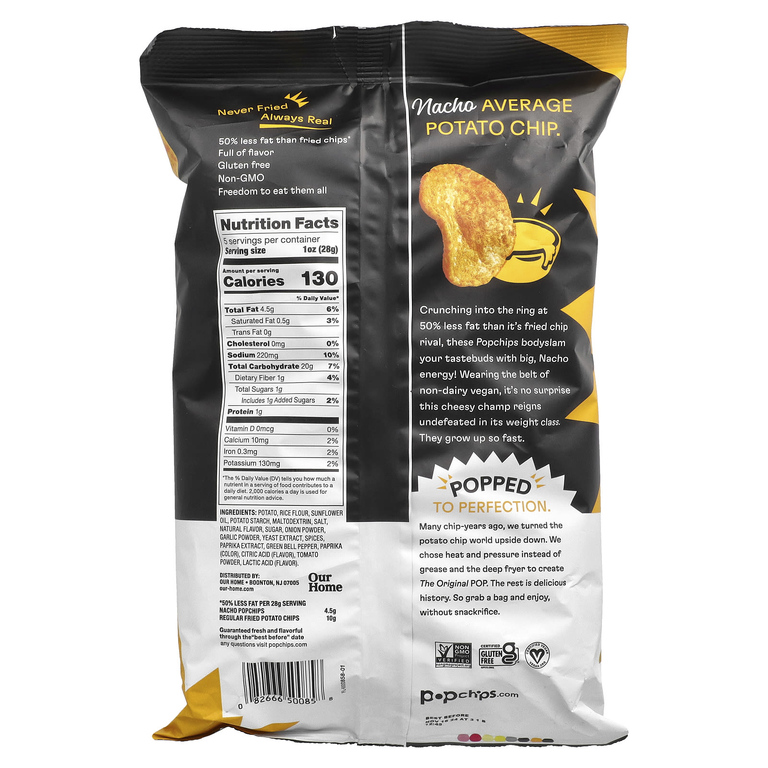 Popchips, оригинальные начос, 142 г (5 унций)