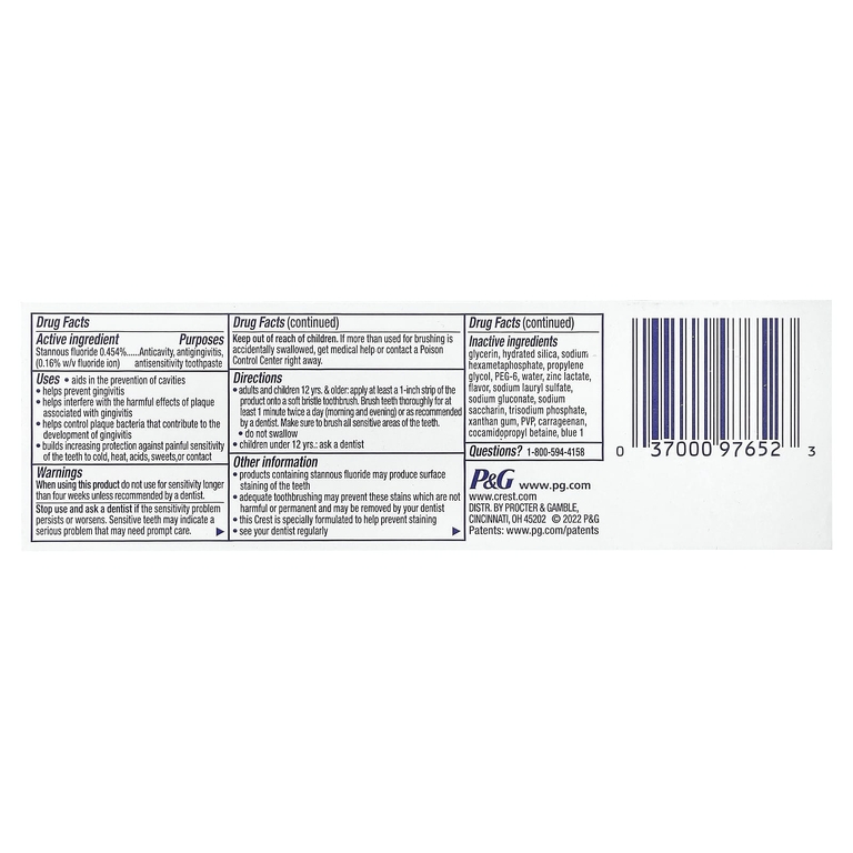 Crest, Pro Health Advanced, зубная паста с фторидом, отбеливающая, 99 г (3,5 унции)