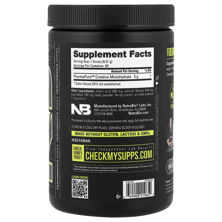 NutraBio, микронизированный моногидрат креатина, Paradise Punch, 378 г (13,3 унции) (Товар снят с продажи) 