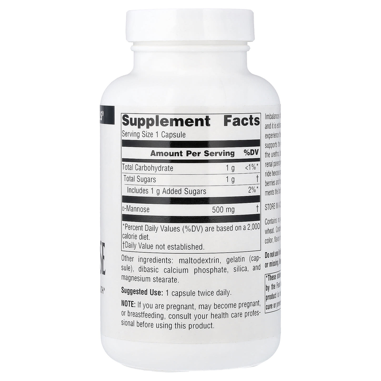 Source Naturals, D-манноза, 500 мг, 120 капсул