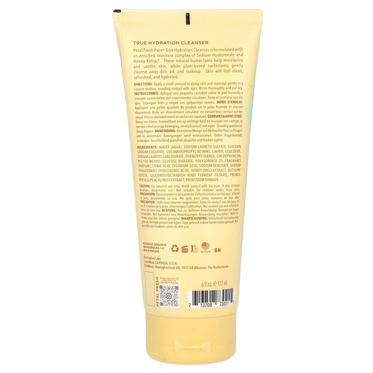 Petal Fresh, Pure, True Hydration, очищающее средство, с экстрактом меда, 177 мл (6 жидк. унций) (Товар снят с продажи) 