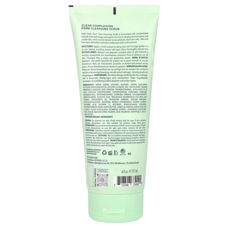 Petal Fresh, Pure, Clear Complexion, скраб для очищения пор, чайное дерево, 177 мл (6 жидк. унций) (Товар снят с продажи) 