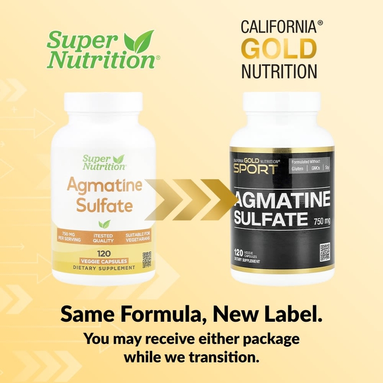 California Gold Nutrition, сульфат агматина, 750 мг, 120 растительных капсул