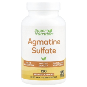Super Nutrition, сульфат агматина, 750 мг, 120 растительных капсул