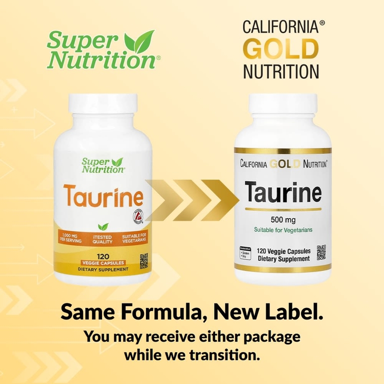 California Gold Nutrition, таурин, 120 растительных капсул (500 мг в 1 капсуле)