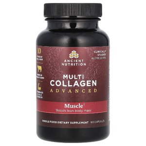 Ancient Nutrition, Multi Collagen Advanced, улучшенный коллаген для мышц, 90 капсул